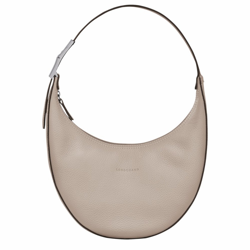 Beige Brown Longchamp Roseau Essential M Women's Hobo Bags